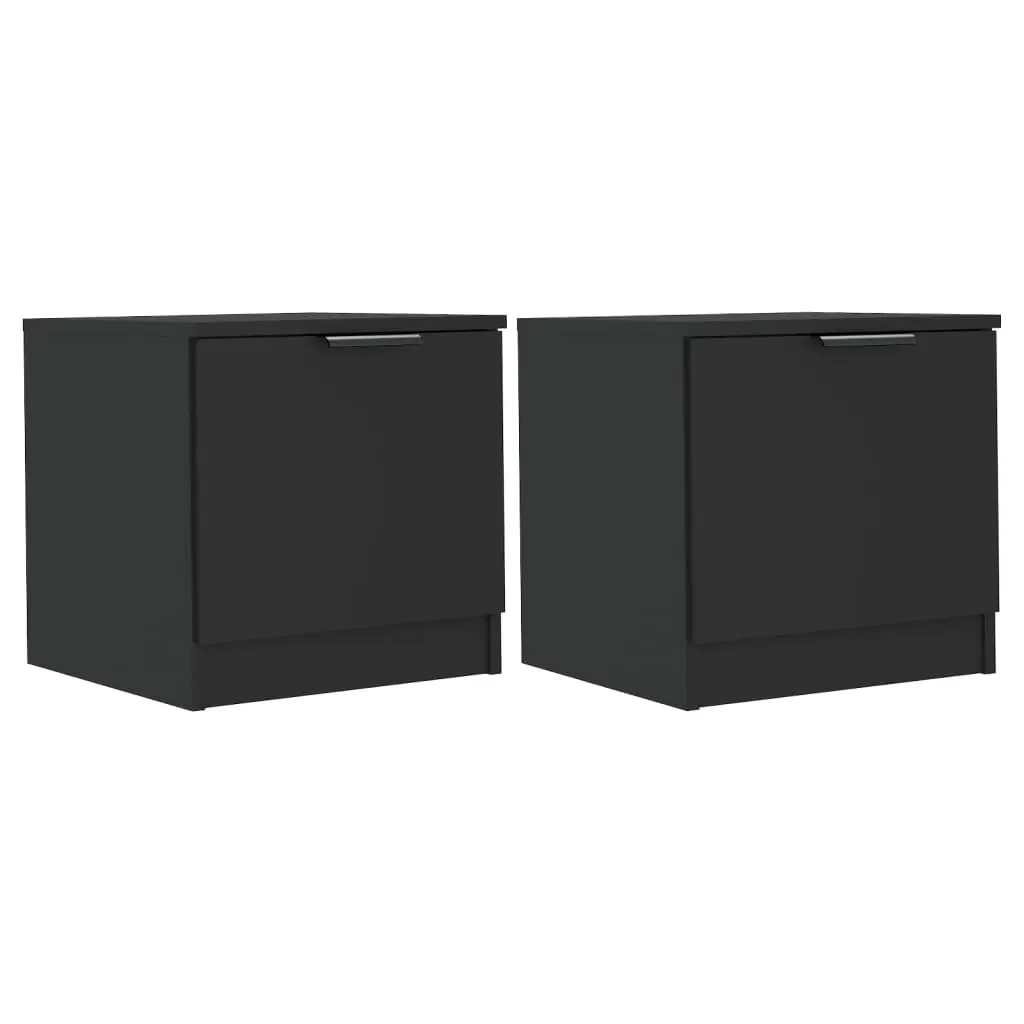 Bedside Cabinets 2 pcs Black 40x39x40 cm 811199 - Furniture