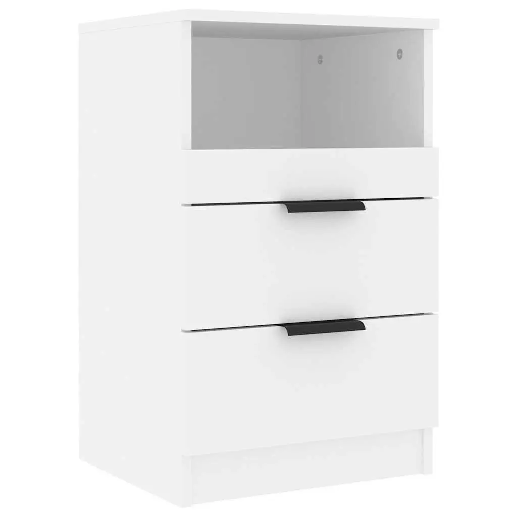 Bedside Cabinet White Engineered Wood 811232 - Furniture