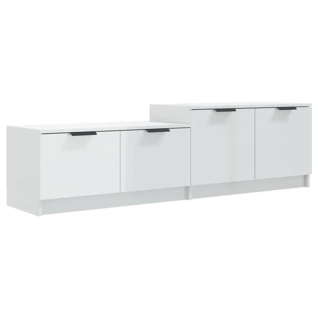 TV Cabinet High Gloss White 158.5x36x45 cm Engineered Wood 811490 - Furniture