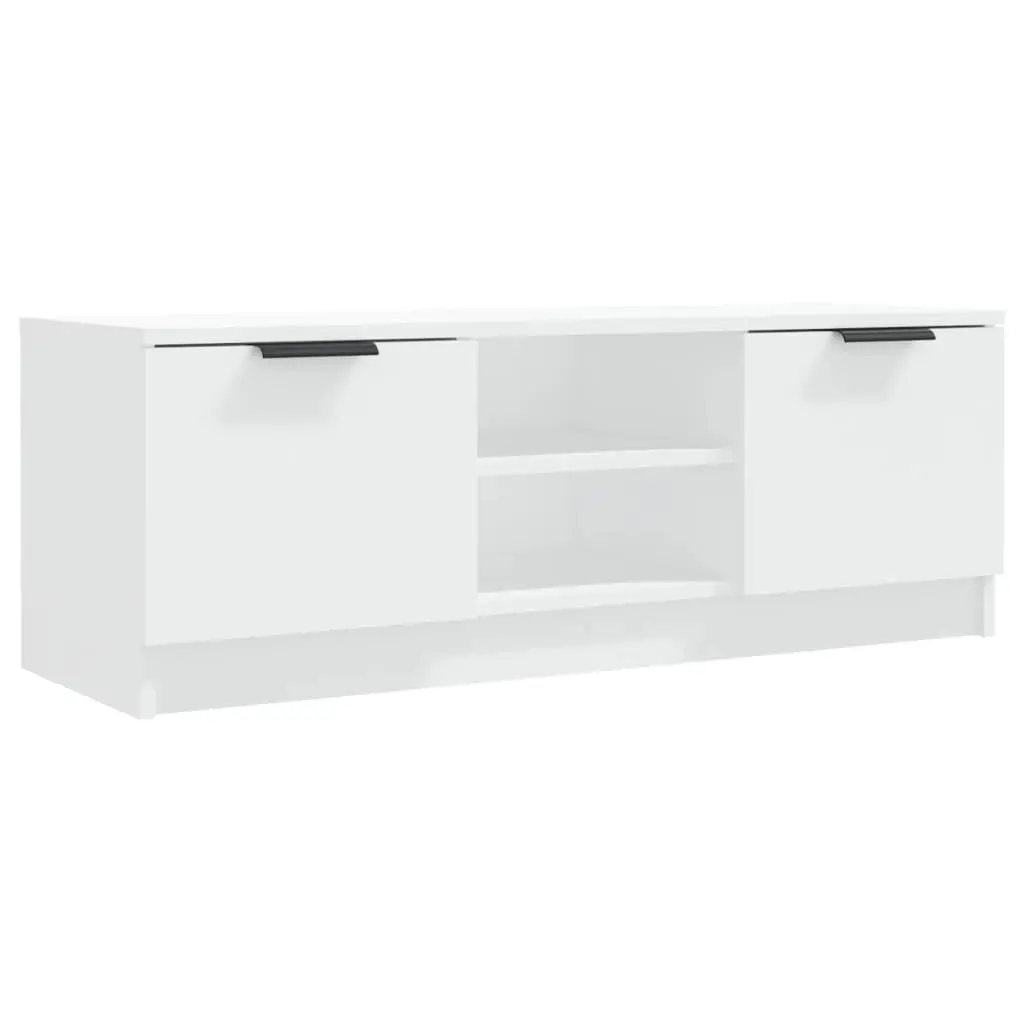 TV Cabinet White 102x35x36.5 cm Engineered Wood 811511 - Furniture