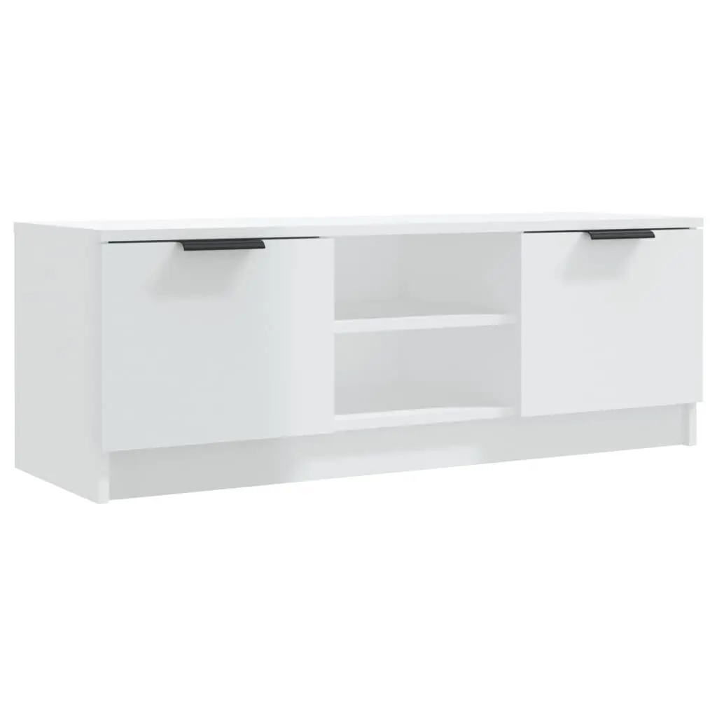 TV Cabinet High Gloss White 102x35x36.5 cm Engineered Wood 811517 - Furniture