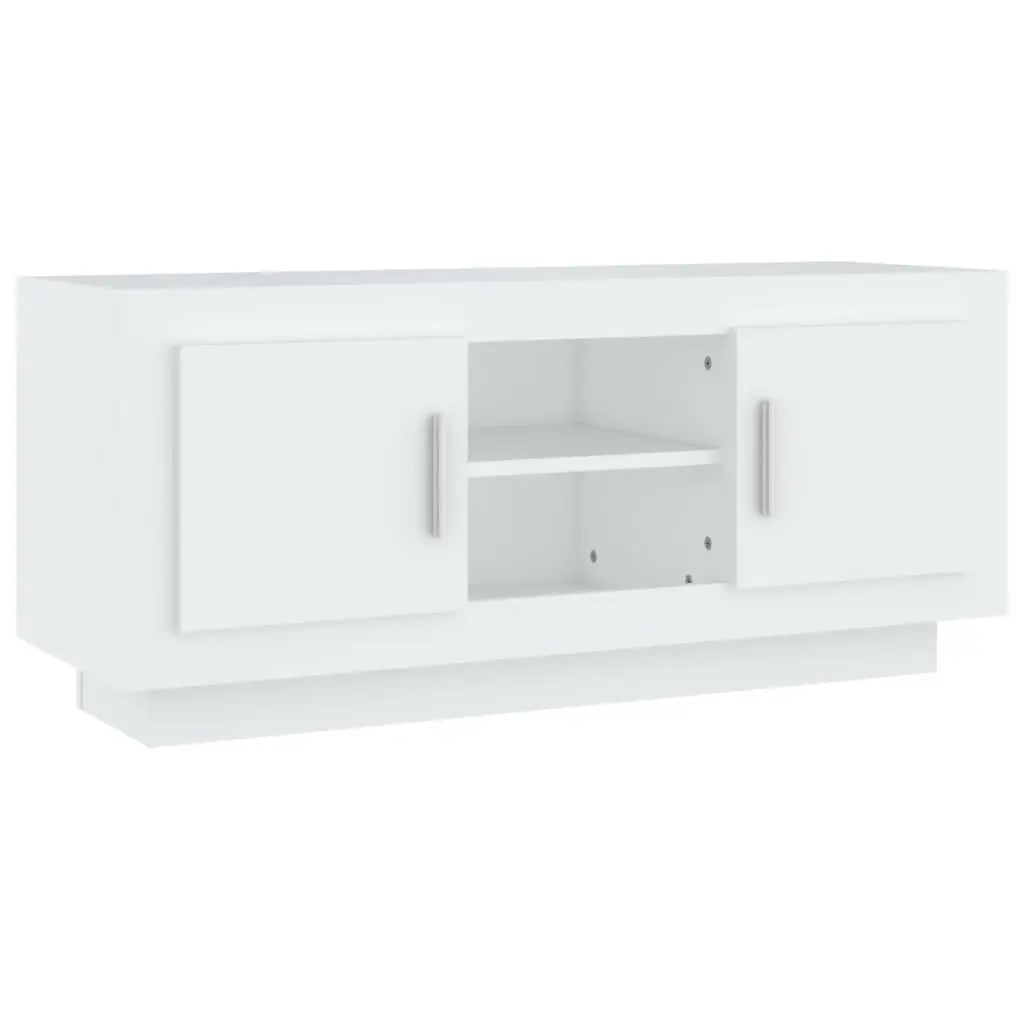 TV Cabinet White 102x35x45 cm Engineered Wood 811790 - Furniture