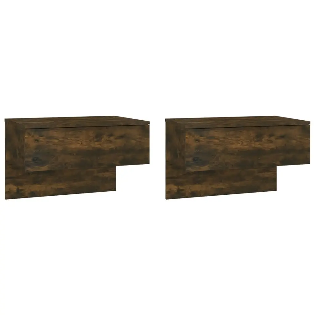 Wall-mounted Bedside Cabinets 2 pcs Smoked Oak 816941