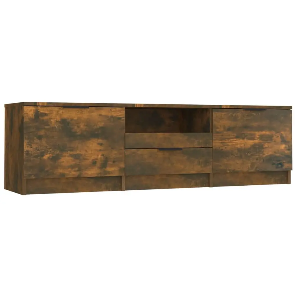 TV Cabinet Smoked Oak 140x35x40 cm Engineered Wood 817111 - Furniture