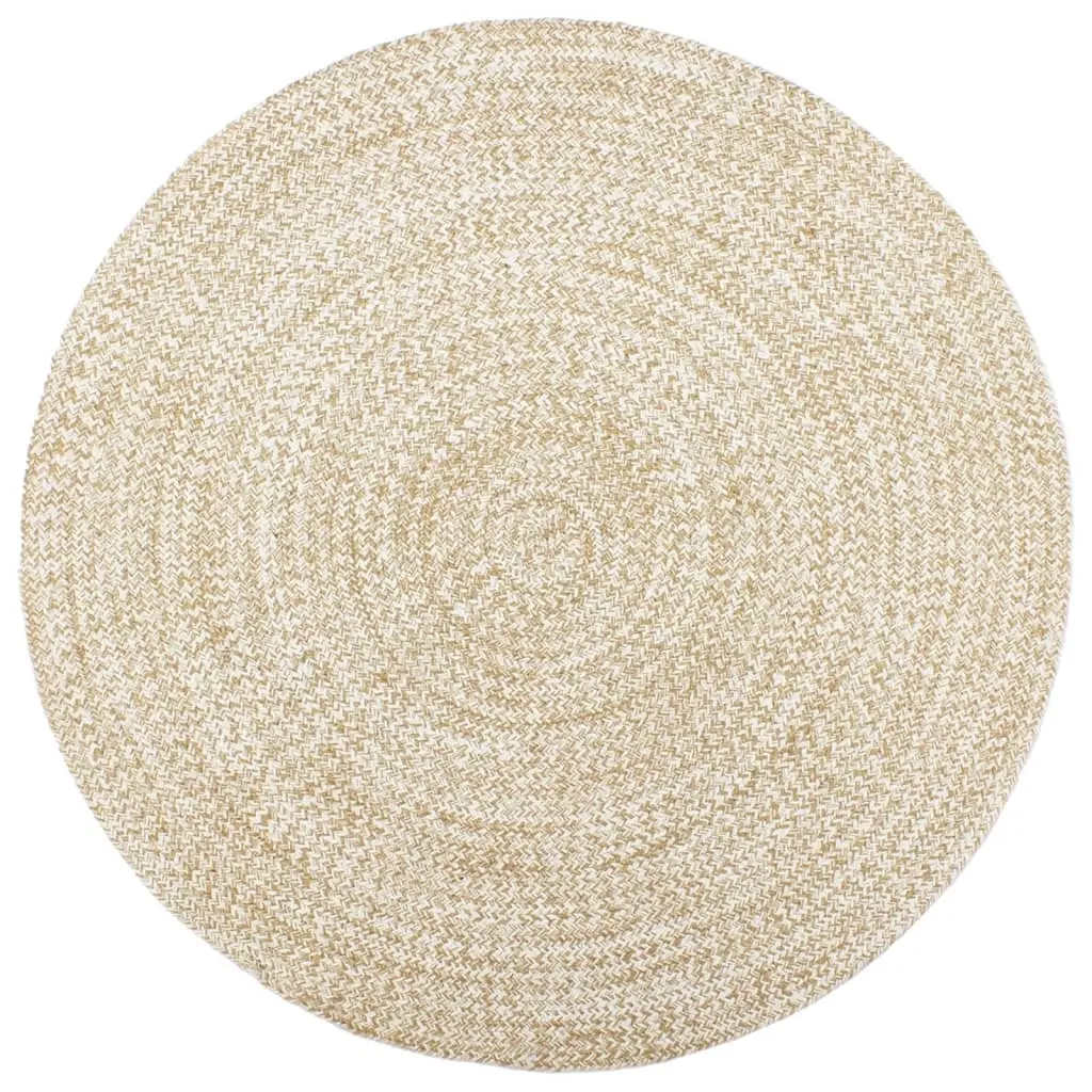 Handmade Rug Jute White and Brown 180 cm 343617 - Home & Garden