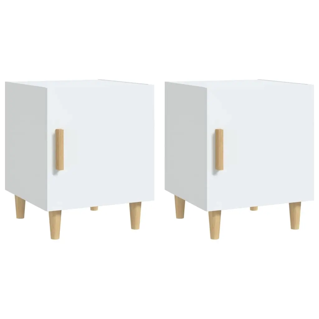 Bedside Cabinets 2 pcs White Engineered Wood 812043 - Furniture