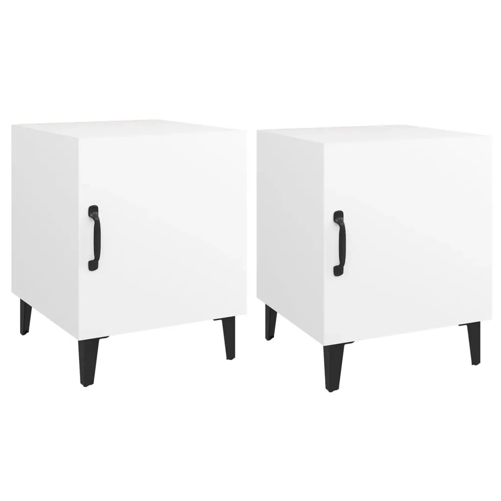 Bedside Cabinets 2 pcs White Engineered Wood 812061 - Furniture