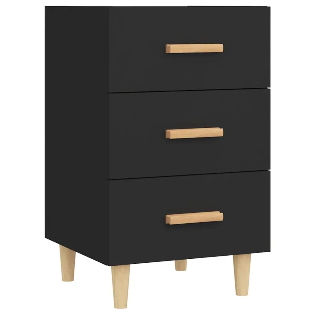Bedside Cabinet Black 40x40x66 cm Engineered Wood 812079 - Furniture