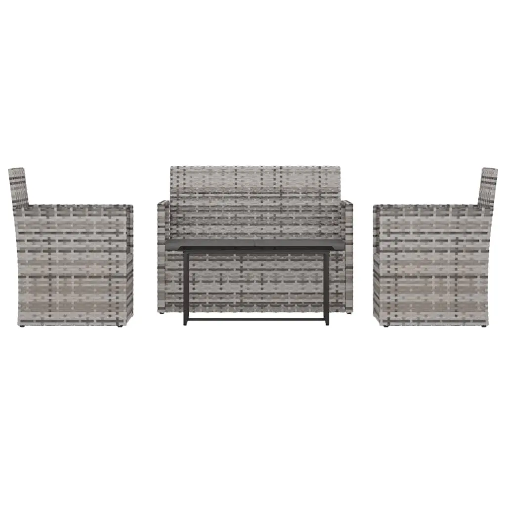4 Piece Outdoor Lounge Set with Cushions Poly Rattan Grey 319195 - Up to 65% off Outdoor Furniture