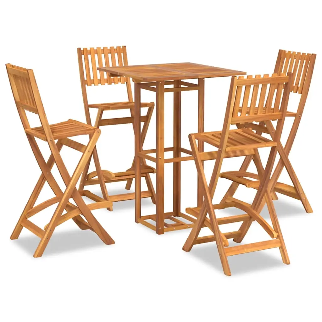 5 Piece Outdoor Bar Set Solid Wood Acacia 3104962 - Furniture