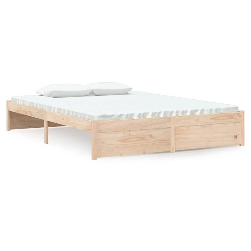 Bed Frame without Mattress Solid Wood 135x190 cm 814924 - Furniture