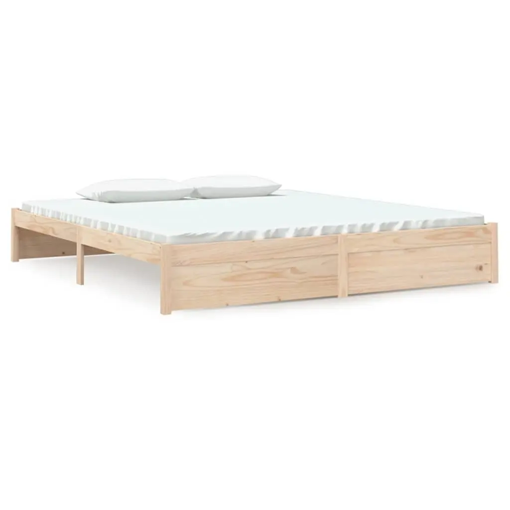 Bed Frame without Mattress Solid Wood 183x203 cm King 814964 - Furniture