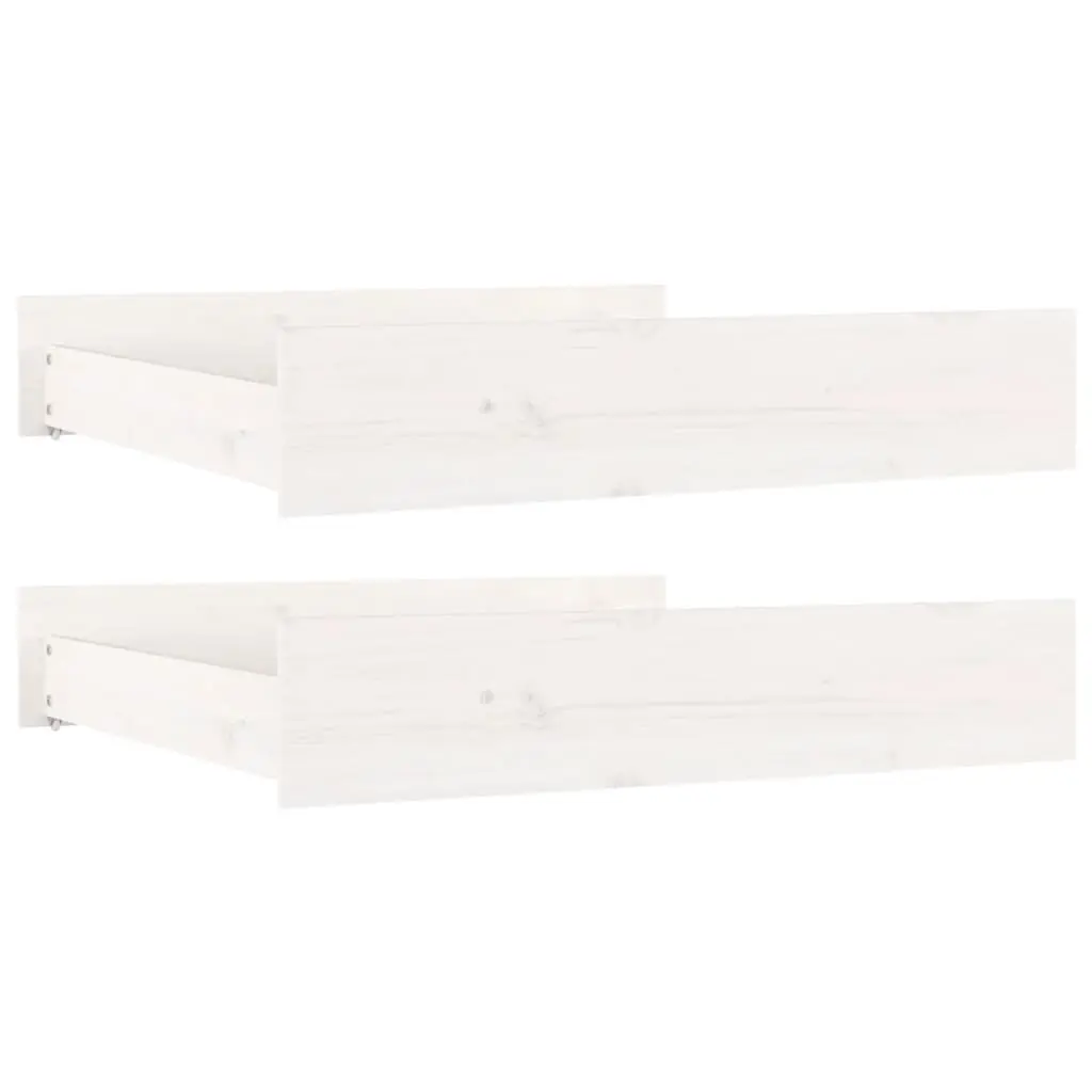 Bed Drawers 2 pcs White Solid Wood Pine 814980 - Furniture
