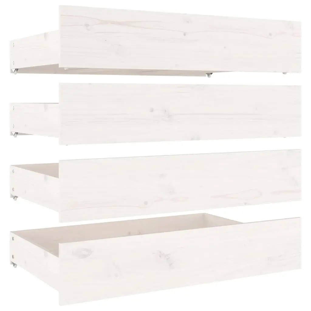 Bed Drawers 4 pcs White Solid Wood Pine 814995 - Furniture