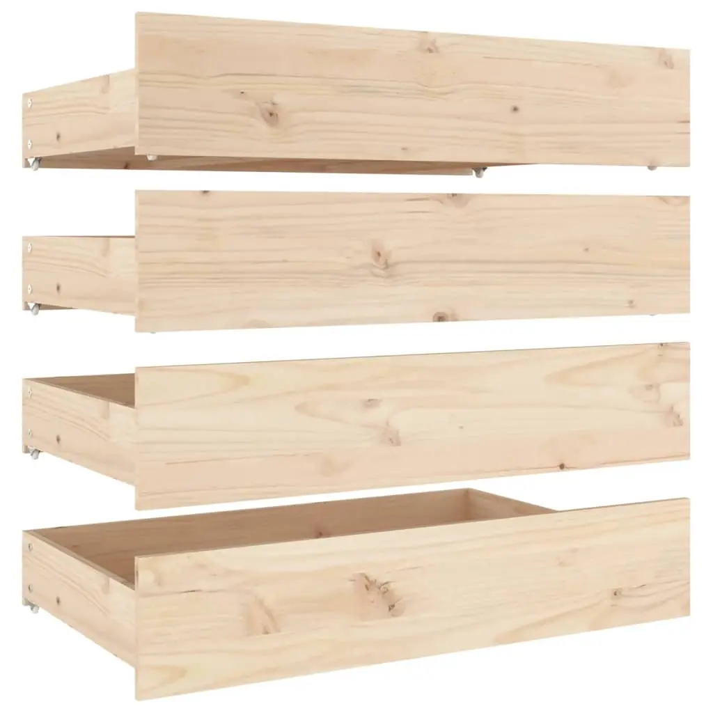 Bed Drawers 4 pcs Solid Wood Pine 814999 - Furniture