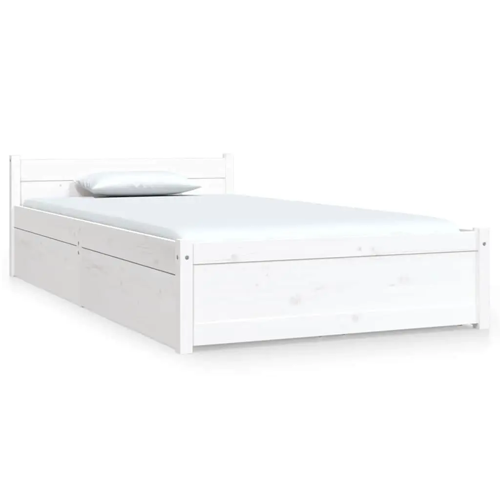 Bed Frame without Mattress with Drawers White 90x190 cm 3103479 - Furniture