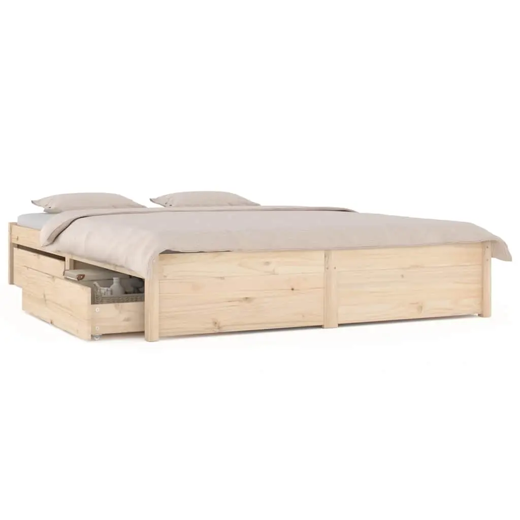 Bed Frame without Mattress with Drawers 183x203 cm King 3103528 - Furniture