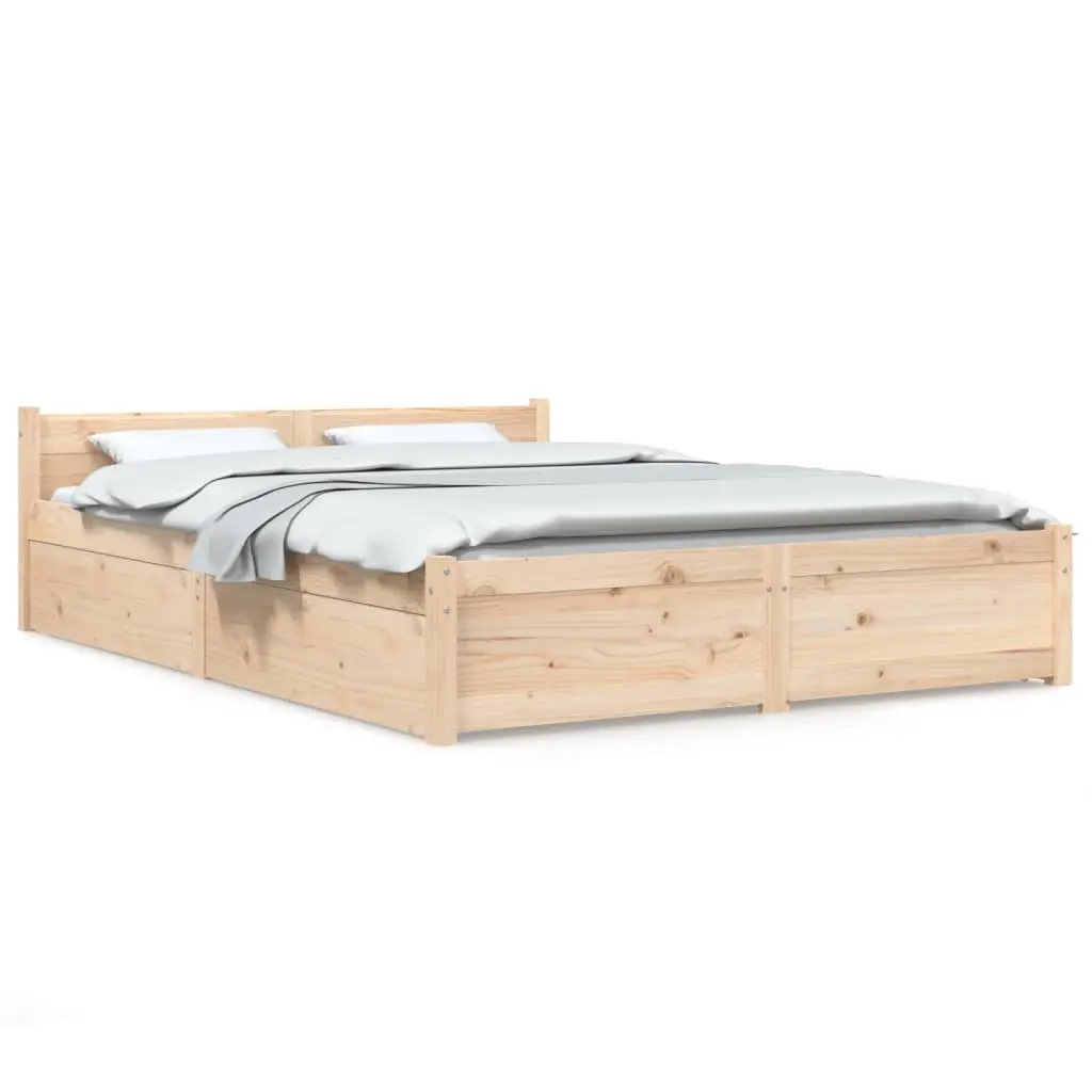 Bed Frame without Mattress with Drawers 135x190 cm 3103544 - Furniture