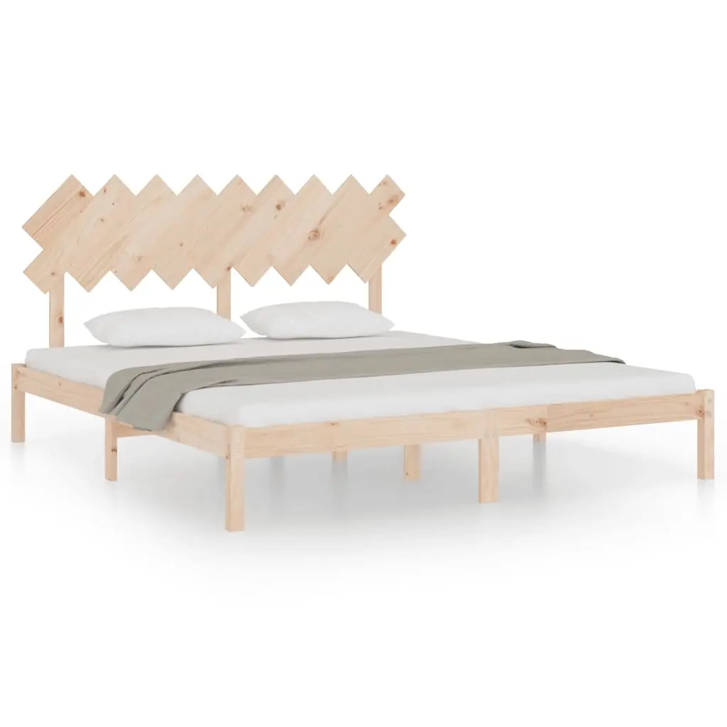 Bed Frame without Mattress 183x203 cm King Solid Wood 3104883 - Furniture