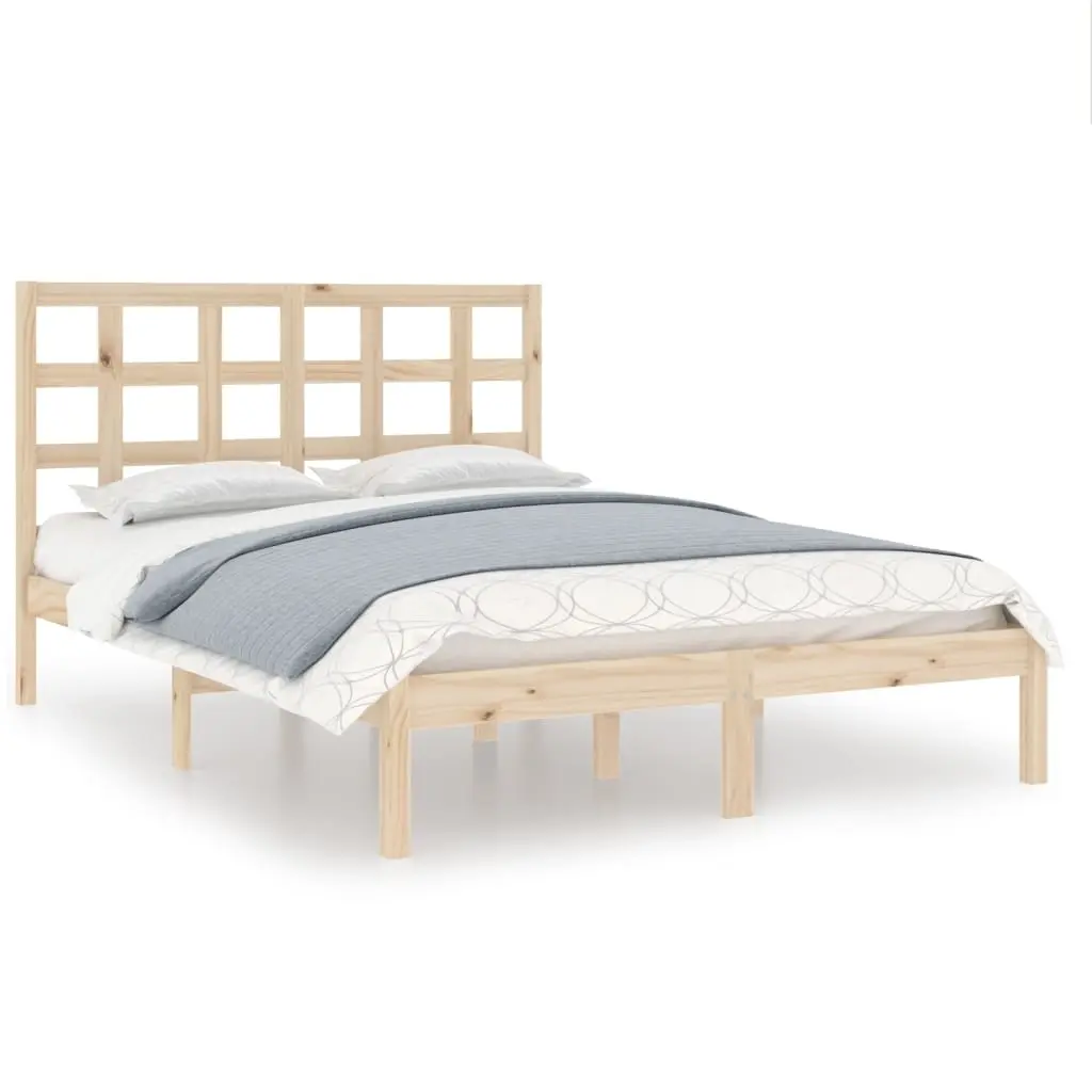 Bed Frame without Mattress 183x203 cm King Solid Wood 3105485 - Furniture