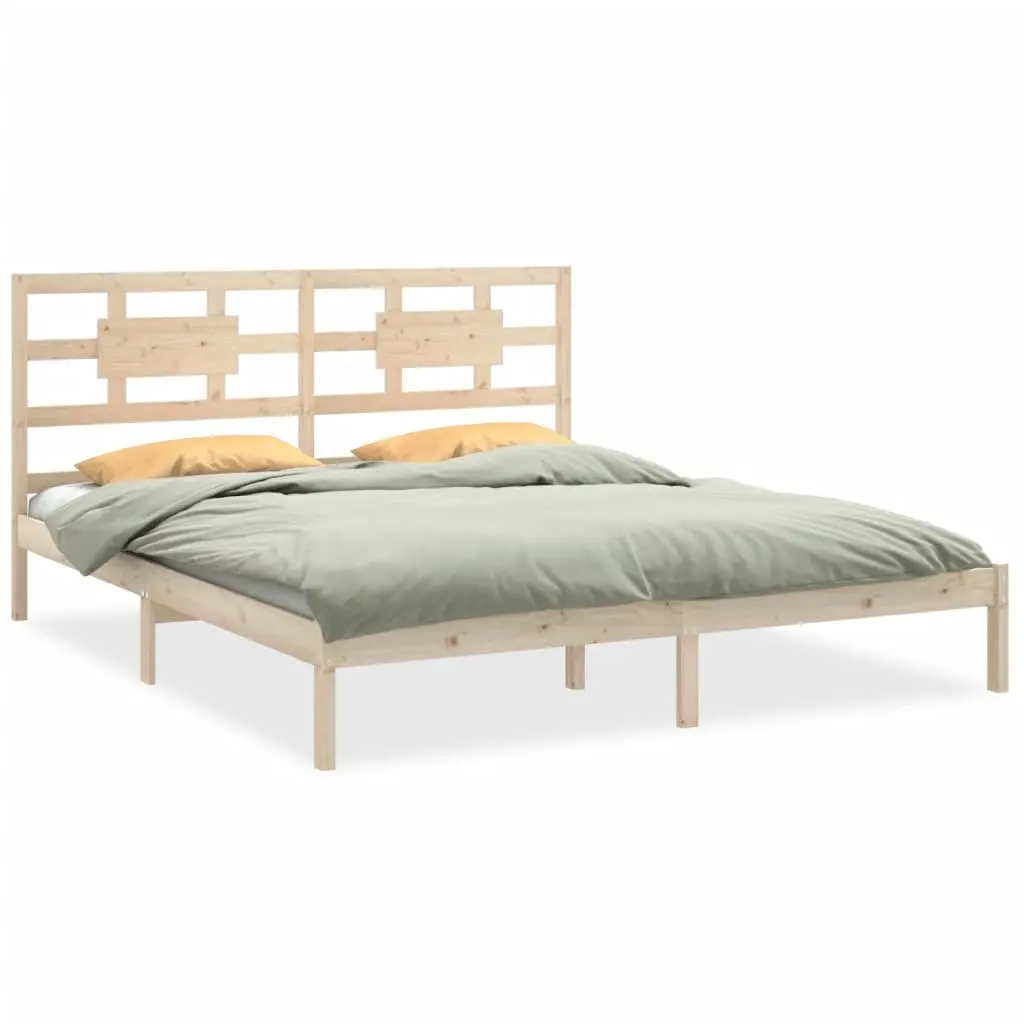 Bed Frame without Mattress 183x203 cm King Solid Wood 3105680 - Furniture