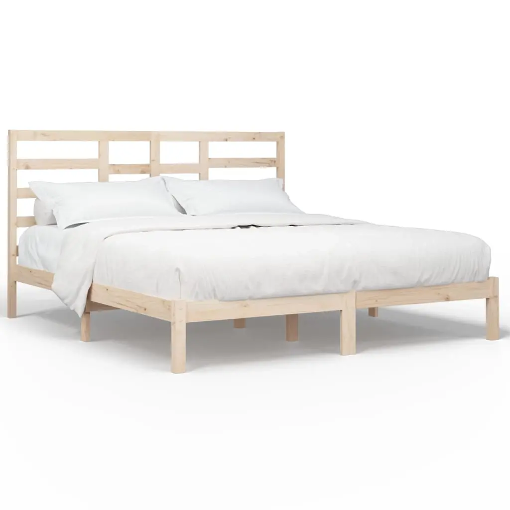 Bed Frame without Mattress Solid Wood 183x203 cm King 3105810 - Furniture