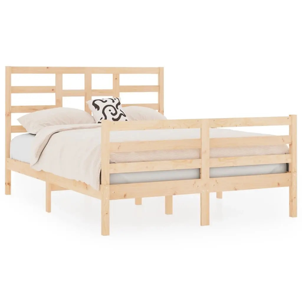 Bed Frame without Mattress Solid Wood 135x190 cm 3105835 - Furniture