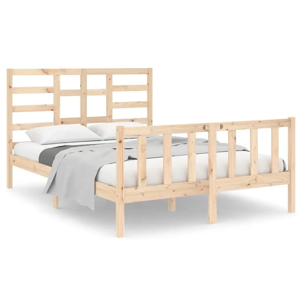 Bed Frame without Mattress Solid Wood 135x190 cm 3105900 - Furniture