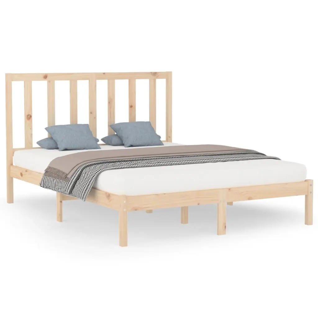 Bed Frame without Mattress 150x200 cm Solid Wood 3106773 - Furniture