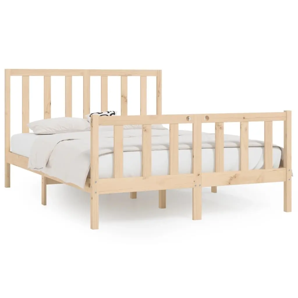 Bed Frame without Mattress 150x200 cm Solid Wood 3106838 - Furniture