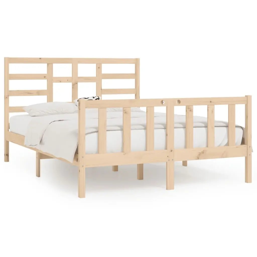 Bed Frame without Mattress 150x200 cm Solid Wood 3107618 - Furniture