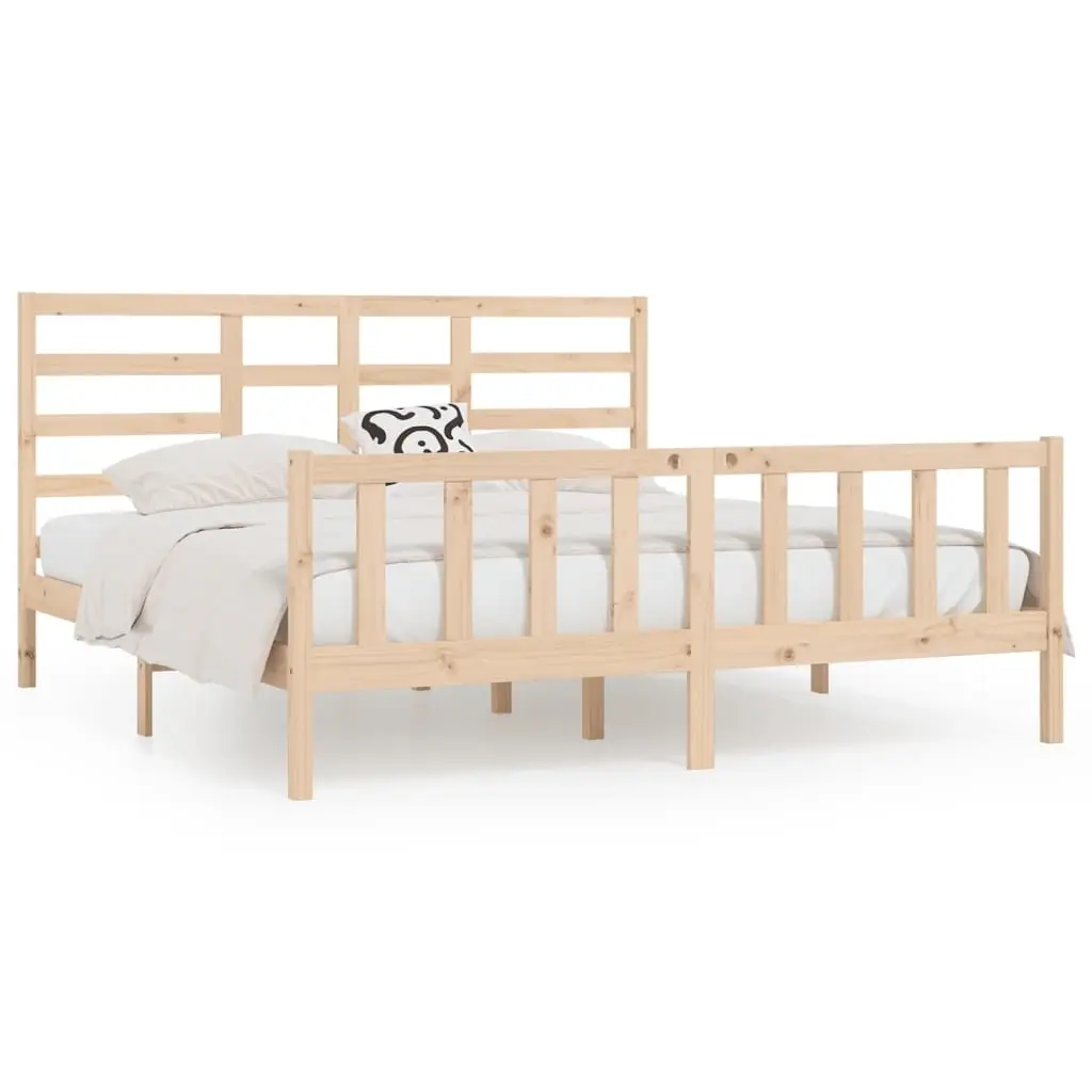 Bed Frame without Mattress 183x203 cm King Solid Wood 3107628 - Furniture