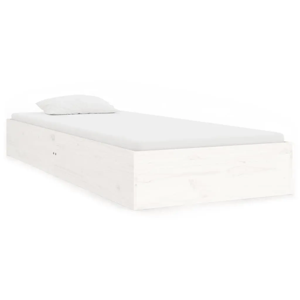 Bed Frame without Mattress White Solid Wood 90x190 cm 820068 - Furniture