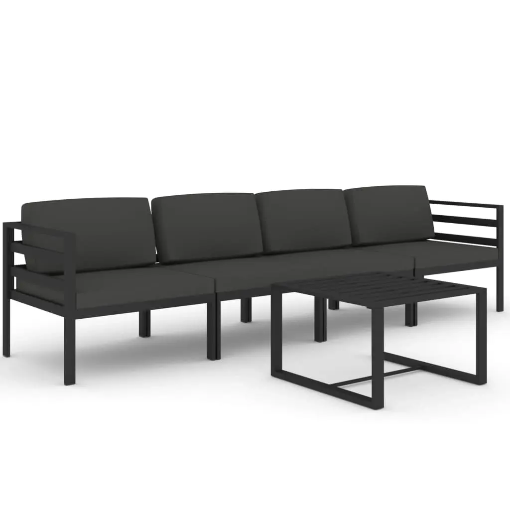 5 Piece Garden Lounge Set with Cushions Aluminium Anthracite 3107778 - Furniture