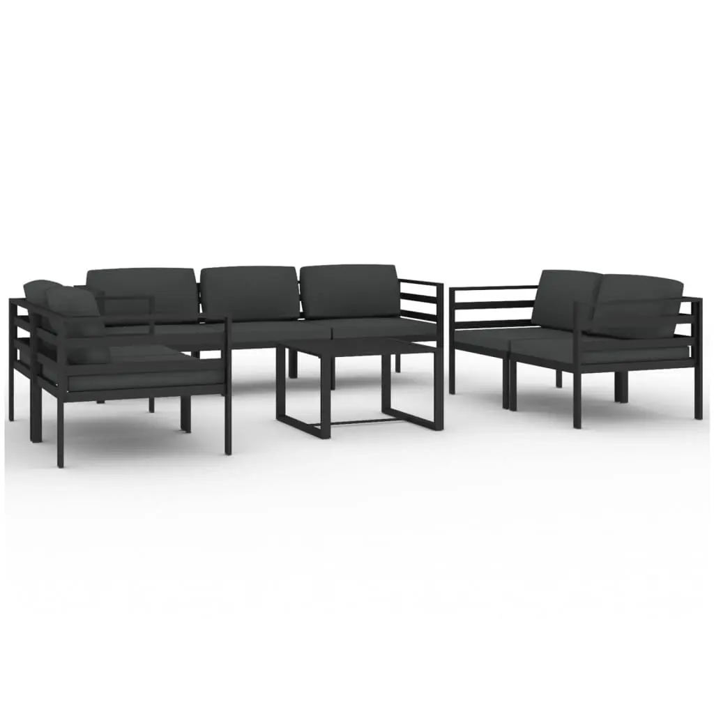 8 Piece Garden Lounge Set with Cushions Aluminium Anthracite 3107797 - Furniture