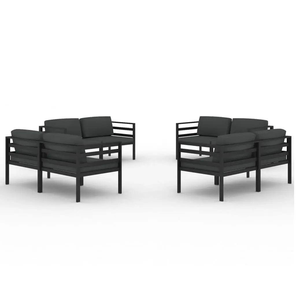 8 Piece Garden Lounge Set with Cushions Aluminium Anthracite 3107829 - Furniture