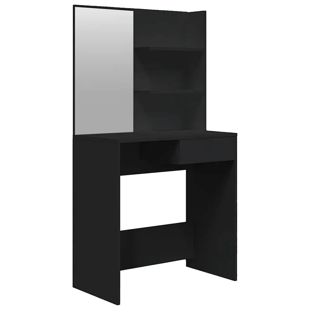 Dressing Table with Mirror Black 74.5x40x141 cm 802805 - Furniture