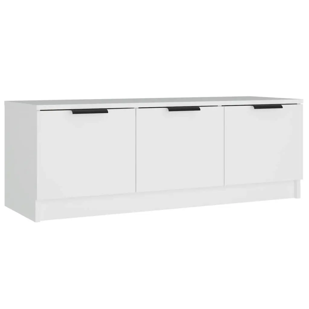 TV Cabinet White 102x35x36.5 cm Engineered Wood 811358 - Furniture