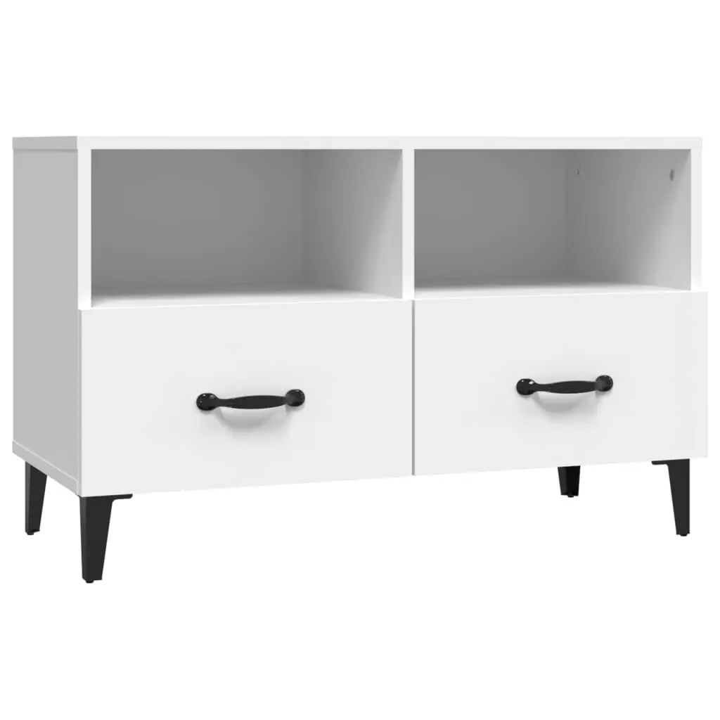TV Cabinet White 80x36x50 cm Engineered Wood 812591 - Furniture