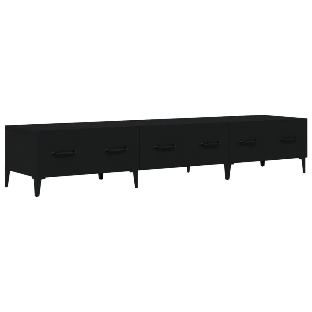 TV Cabinet Black 150x34.5x30 cm Engineered Wood 812646 - Furniture
