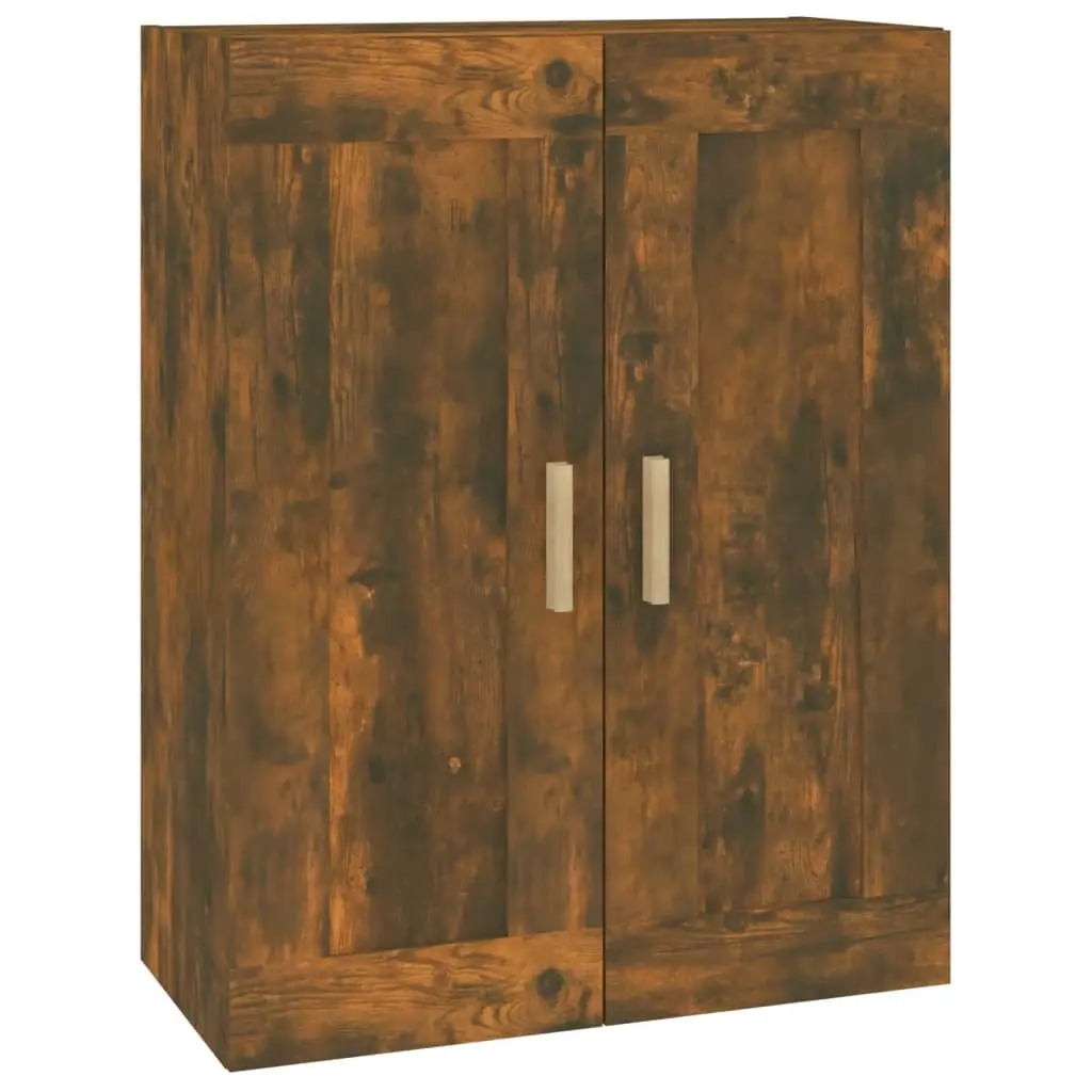 Wall Cabinet Smoked Oak 69.5x32.5x90 cm Engineered Wood 817393 - Furniture