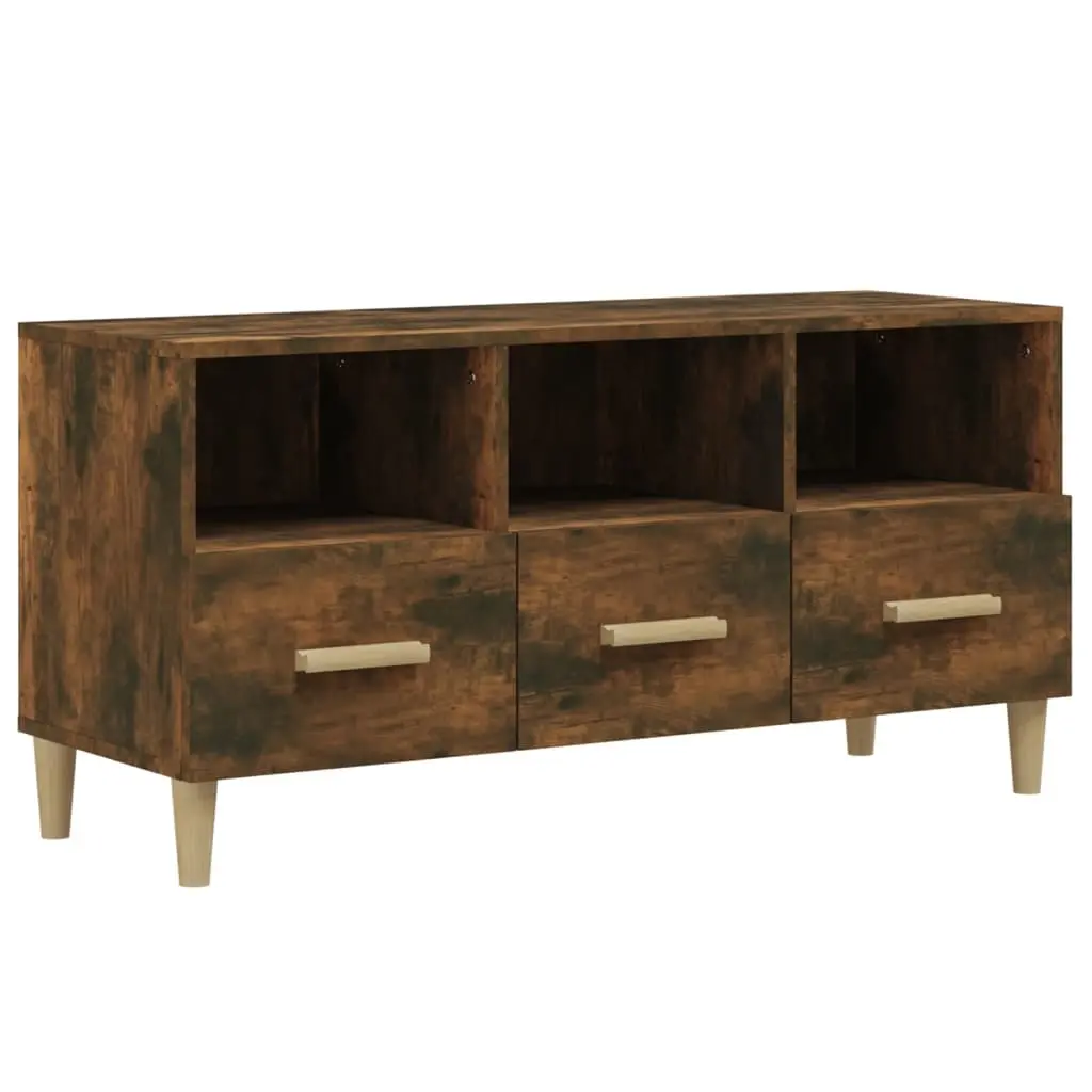 TV Cabinet Smoked Oak 102x36x50 cm Engineered Wood 817495 - Furniture