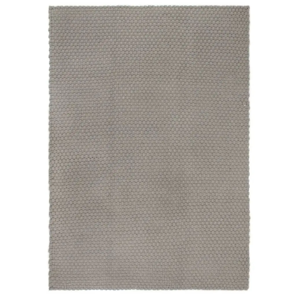 Rug Rectangular Grey 120x180 cm Cotton 345121 - Home & Garden