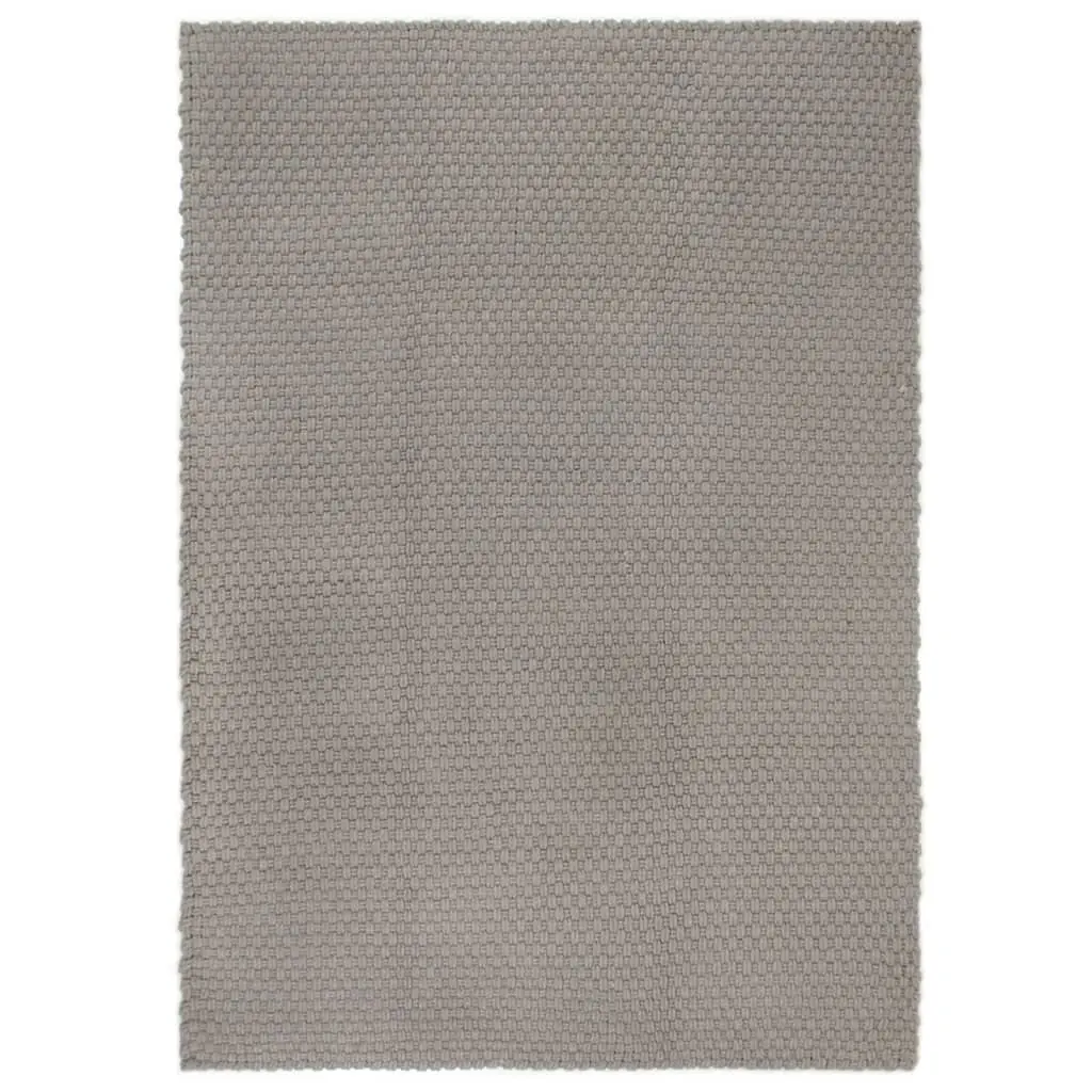 Rug Rectangular Grey 180x250 cm Cotton 345123 - Home & Garden