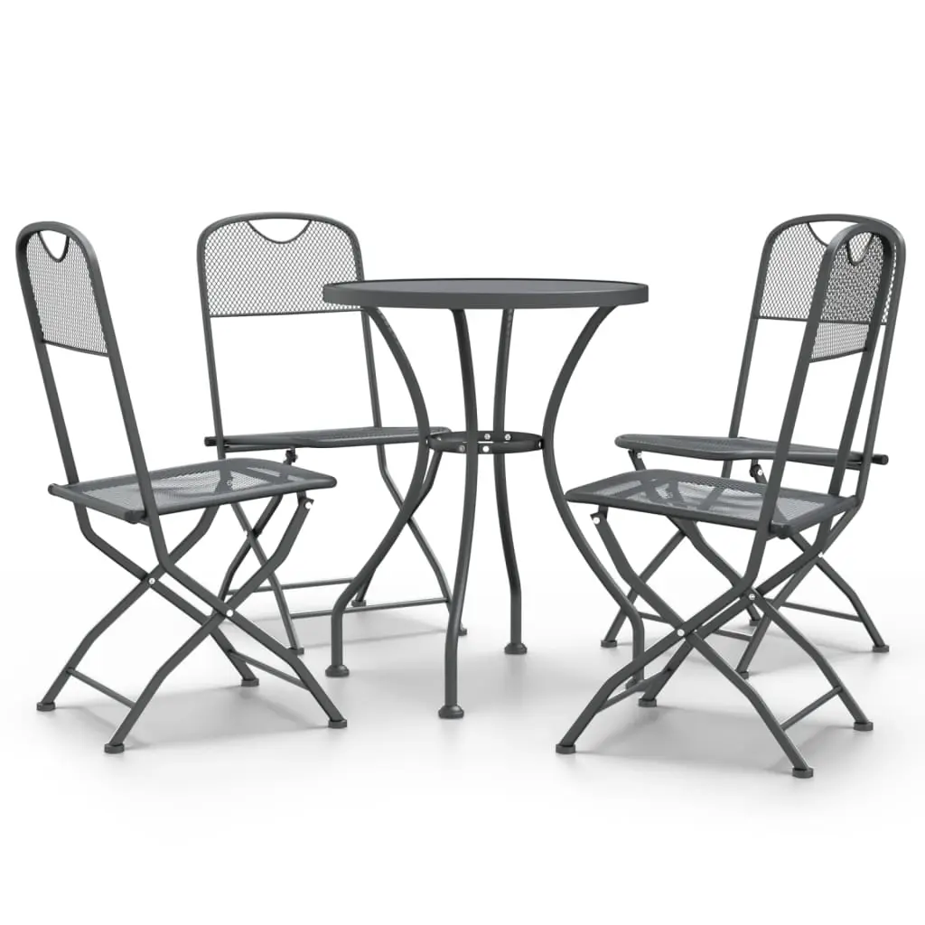 5 Piece Garden Dining Set Expanded Metal Mesh Anthracite 3084708 - Furniture