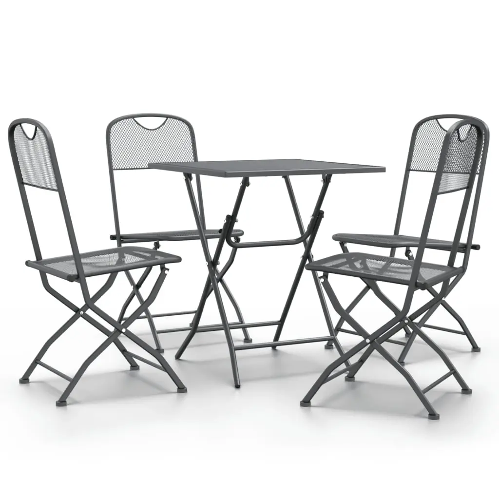 5 Piece Garden Dining Set Expanded Metal Mesh Anthracite 3084716 - Furniture