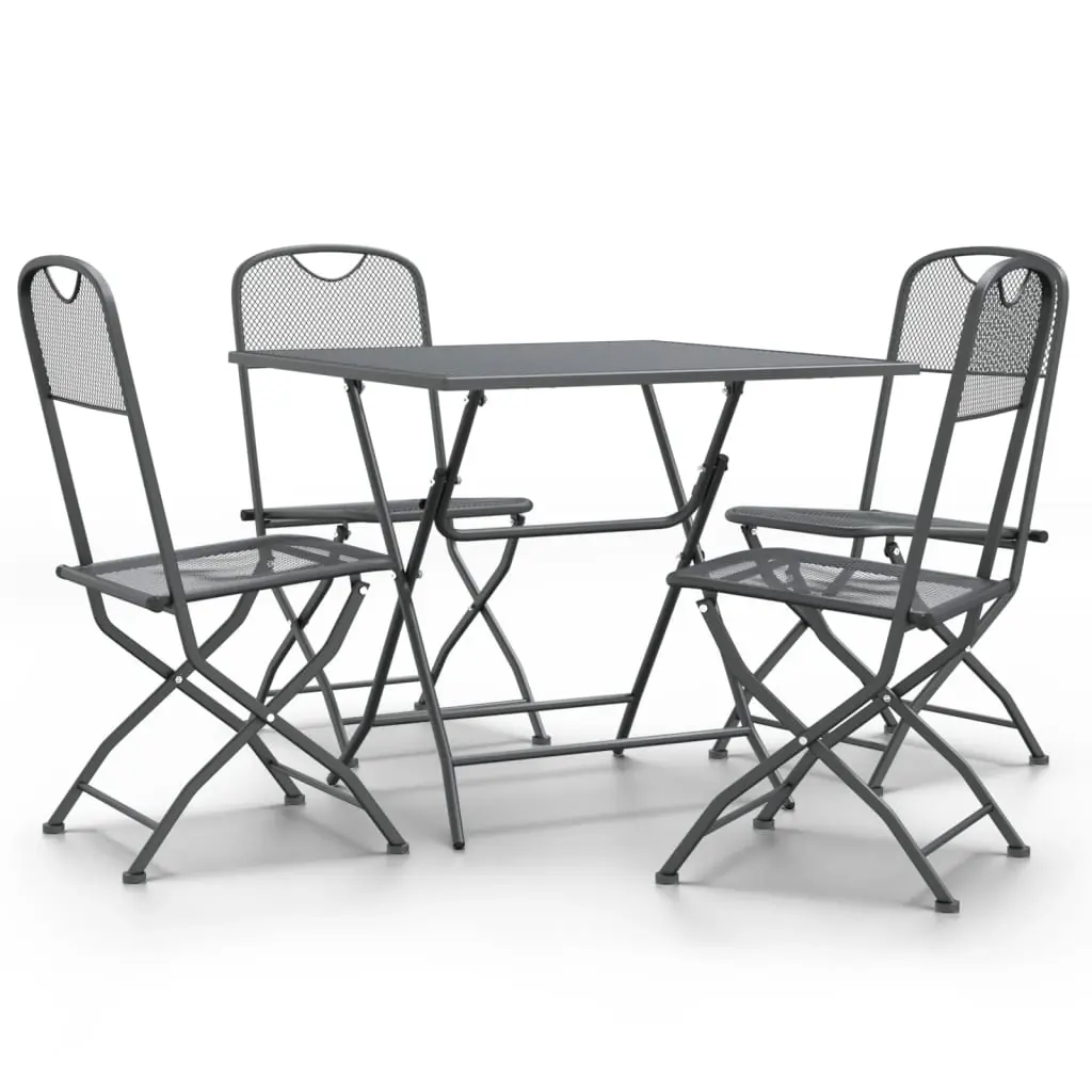 5 Piece Garden Dining Set Expanded Metal Mesh Anthracite 3084720 - Furniture