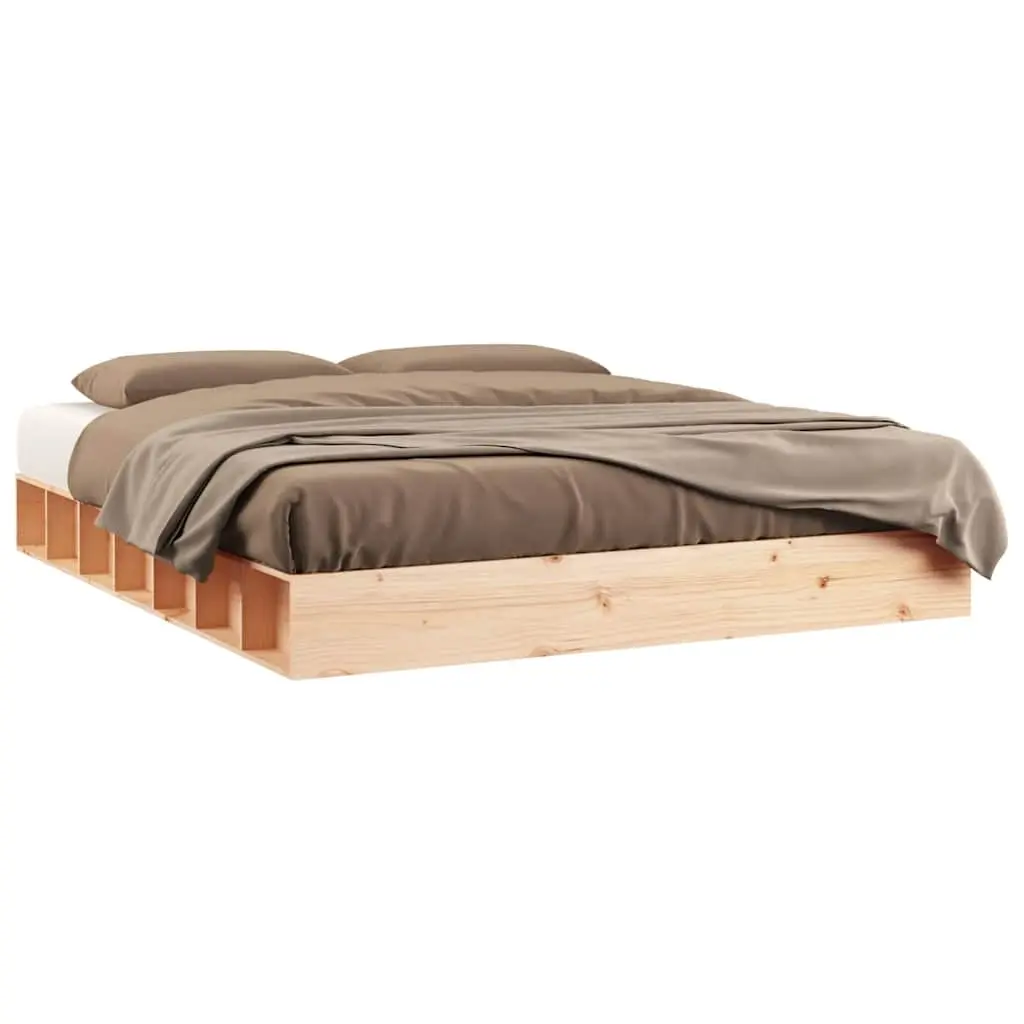 Bed Frame without Mattress 150x200 cm Solid Wood 820671 - Furniture