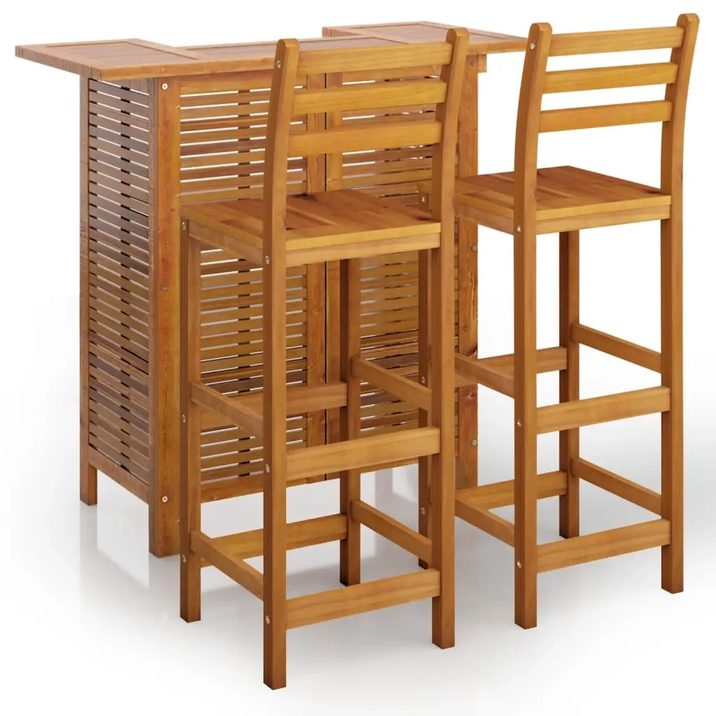 3 Piece Garden Bar Set Solid Wood Acacia 3115998 - Furniture