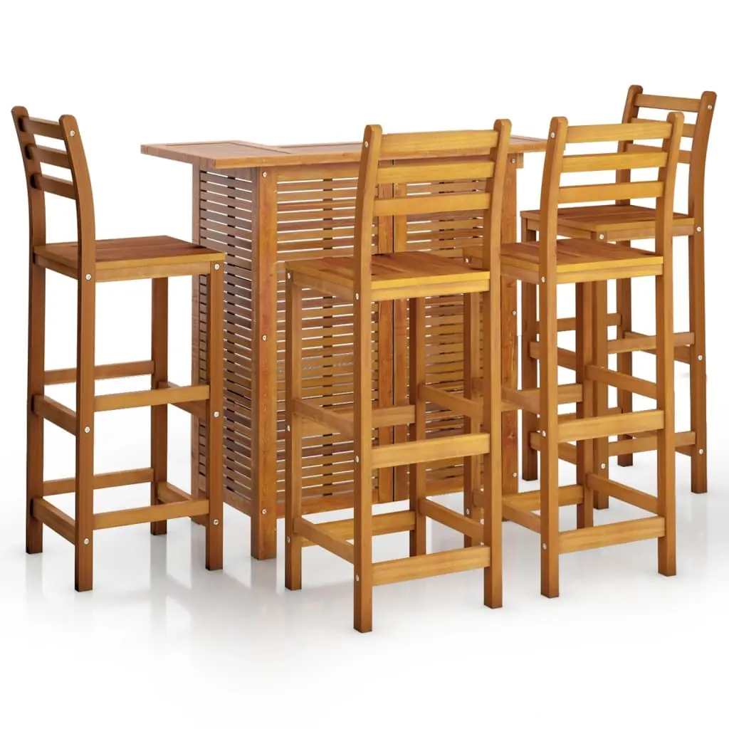 5 Piece Garden Bar Set Solid Wood Acacia 3115999 - Furniture